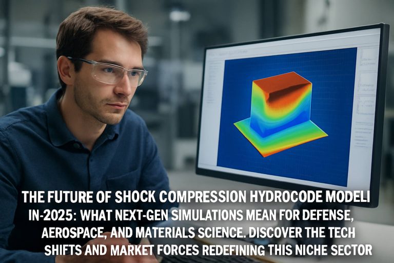 Prihodnost modeliranja hidrokodov s treslaji v letu 2025: Kaj pomenijo simulacije nove generacije za obrambo, vesoljsko industrijo in znanost o materialih. Odkrijte tehnološke spremembe in tržne sile, ki ponovno opredeljujejo ta nišni sektor.