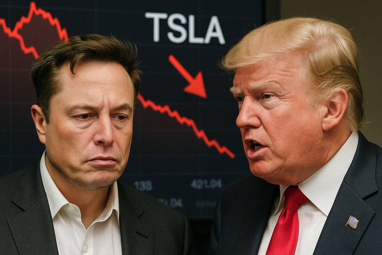 Акциите на Tesla се сринаха след екстравагантна конфронтация между Мъск и Тръмп: $151 милиарда изтрито за един ден